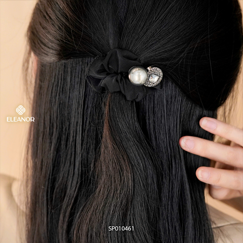 Dây buộc tóc nữ Eleanor Accessories hình hoa dây cột tóc đính đá phối ngọc trai phụ kiện tóc 10461