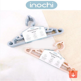 Set 10 móc áo trẻ em Inochi Hara 185 – móc mỏng nhỏ gọn, có rãnh chống trượt tiện lợi