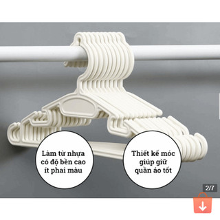 Set 10 móc áo trẻ em Inochi Hara 185 – móc mỏng nhỏ gọn, có rãnh chống trượt tiện lợi