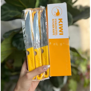 Bộ Cây Dao Nhựa Thái KIWI Cán Nhựa Vàng Mũi Nhọn 511, Gọt Hoa Quả Làm Bếp Tiện Lợi Sắc Bén