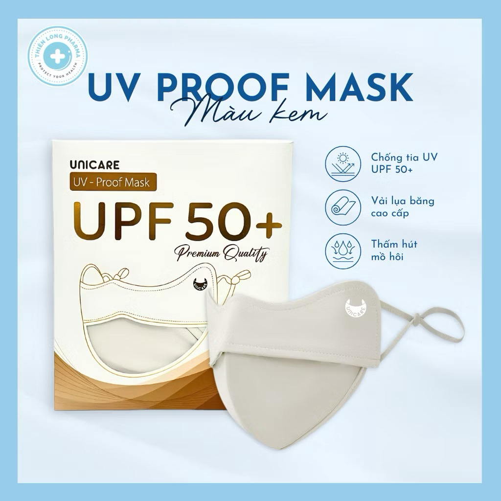 [Combo 3] Khẩu trang chống tia UV UNICARE Proof Mask mềm mịn thoáng mát, khẩu trang vải chống nắng