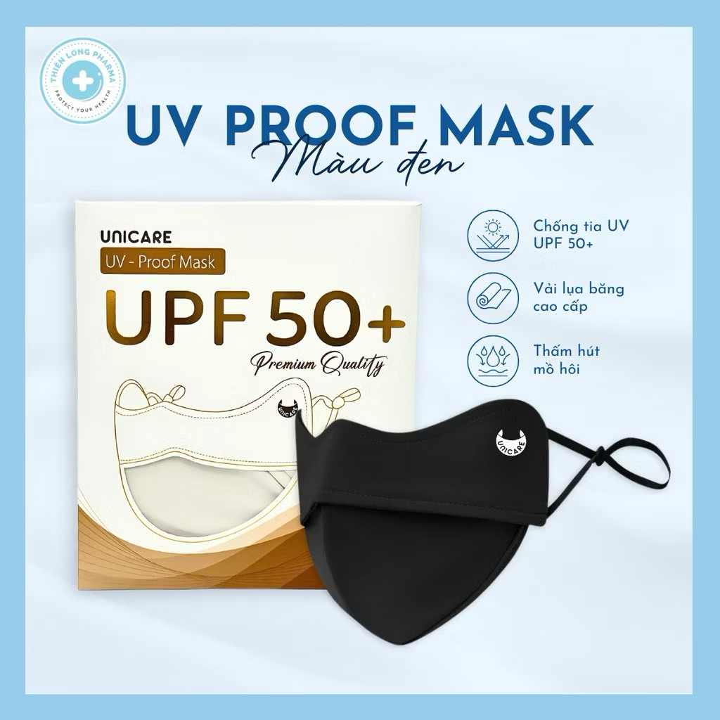 [Combo 3] Khẩu trang chống tia UV UNICARE Proof Mask mềm mịn thoáng mát, khẩu trang vải chống nắng