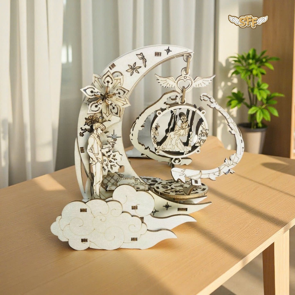 Đồ Chơi Lắp Ráp Mô Hình Gỗ 3D STEAM Hộp Nhạc Bằng Gỗ Bí Mật Thiên Thần
