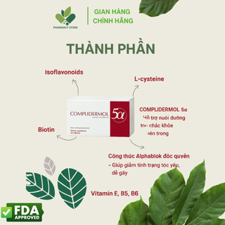 CHÍNH HÃNG| COMPLIDERMOL 5 ALPHA– Hỗ Trợ Giảm Tóc Gãy Rụng, Nuôi Dưỡng Tóc Chắc Khỏe, Mượt - Châu Âu