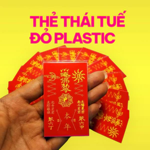 XẤP 10 THẺ THÁI TUẾ ĐỎ ÉP PLASTIC , TIỆN ĐỂ TRONG BÓP VÍ