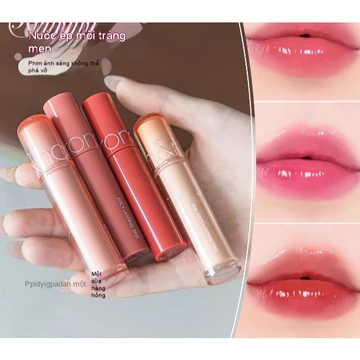 Son bóng Romand Juice Lip Glaze 2.0, son bóng thủy tinh, son bóng nước Pure Desire màu nude