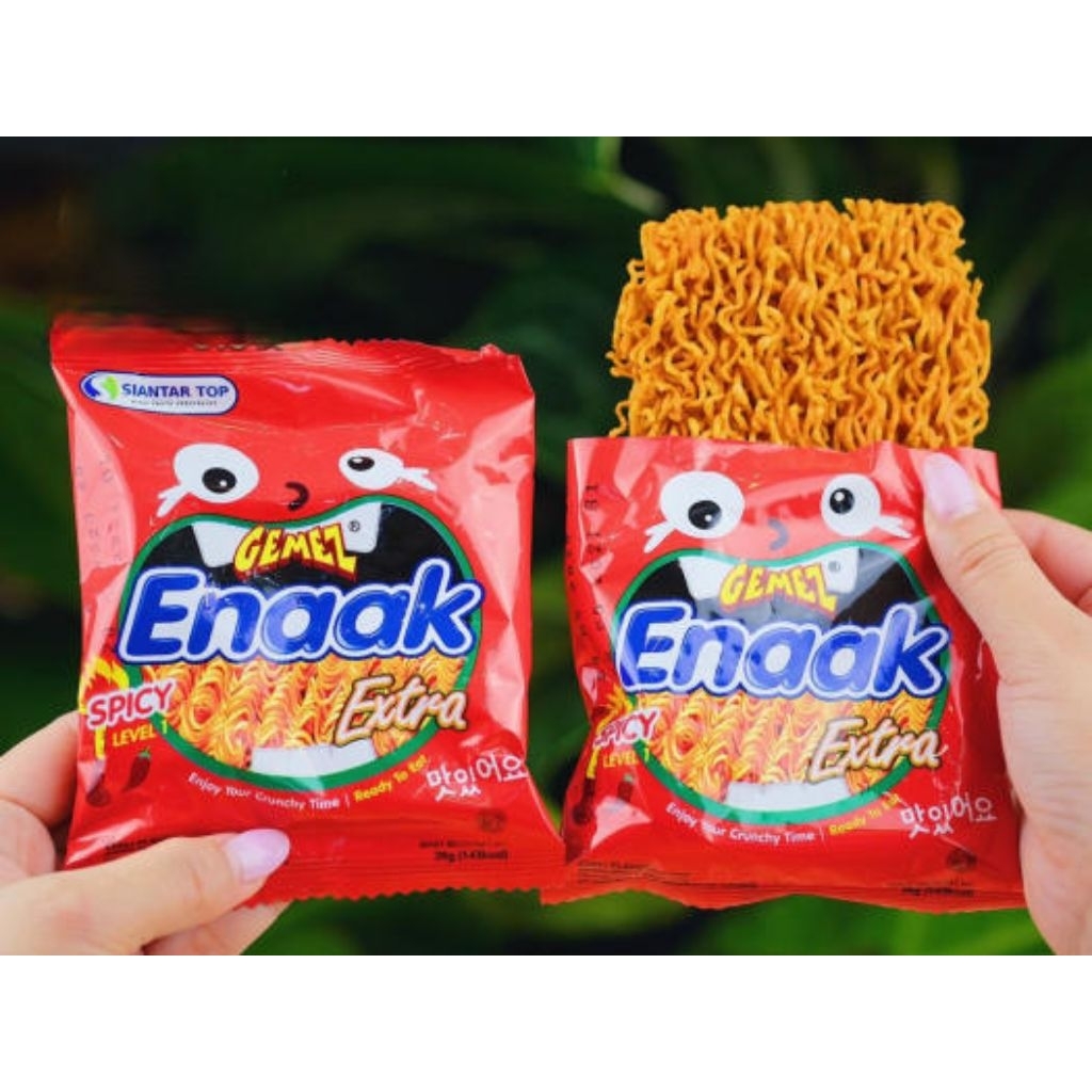 siêu sale_Snack mì trẻ em Enaak Indonesia vị cay cấp độ 1 20 gói x 28 g Mì Đỏ Enaak