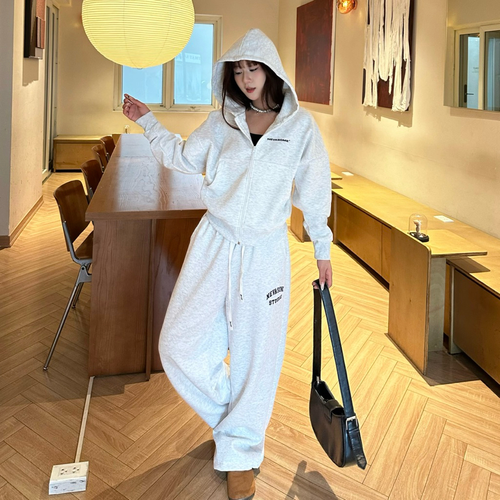 Quần Nỉ 2 Da Local Brand NEVASOME Ống Rộng Nam Nữ Menswear Womenswear