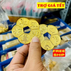 🌸BÁN CHẠY🌸 Đồng Xu Hoa Mai 5 Cánh Đồng Mạ Vàng Bỏ Bóp Ví Phong Thuỷ Tài Lộc May Mắn