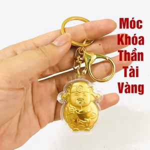 Móc Khóa Ông Thần Tài Mạ Vàng Cao Cấp Treo Oto - Xe Máy Phong Thủy May Mắn
