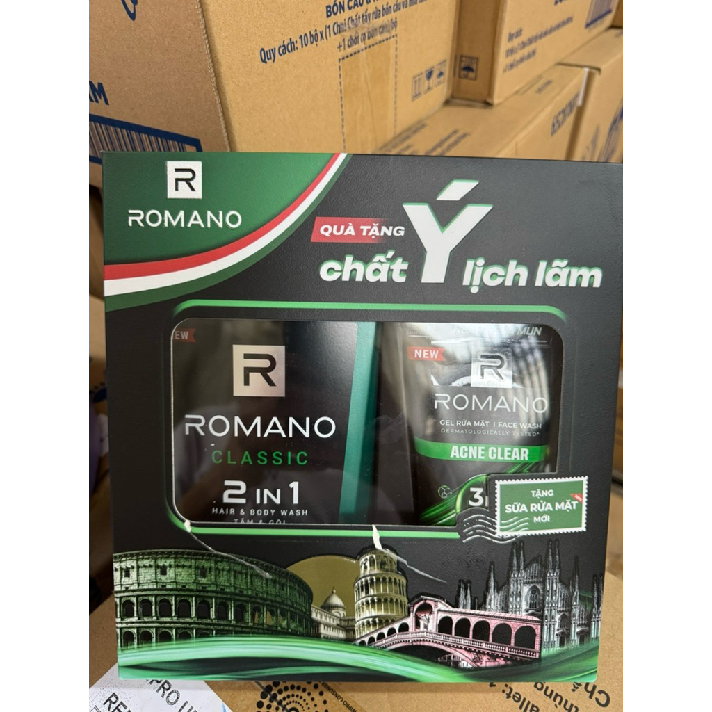 Tắm gội 2 in 1 Romano Classic tóc chắc khoẻ sạch sảng khoái 650g tặng