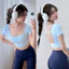 Đồ Tập Gym,Yoga,Pilates Áo Bra Thể Thao Cộc Tay Hở Lưng Có Mút DST498 Cổ Vuông Quần Lulu Thun Gen Bụng