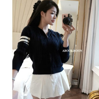 Áo cardigan nữ có mũ len vặn thừng kéo khoá đủ size