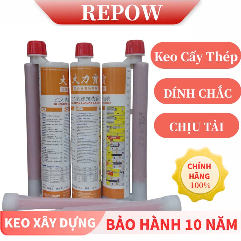 Keo Neo Cấy Thép Xây Dựng REPOW 360ml – bám dính siêu chắc, chịu tải ...