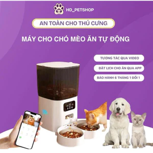 Máy cho chó mèo ăn tự động thông minh camera 3L-5L-Hẹn giờ và định lượng-Bộ điều khiển từ xa WiFi app quq điện thoại