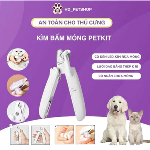 Kìm cắt móng chó mèo Petkit, có đèn LED và khay đựng móng, dễ dàng sử dụng và an toàn cho thú cưng