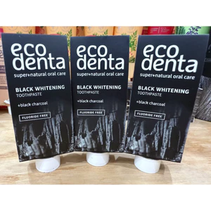 3 tuýp kem đánh răng mini Ecodenta Black Whitening 10ml – Than hoạt tính làm trắng răng