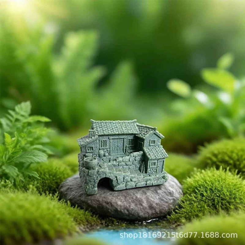 mô hình nhà tranh, xưa bằng đá decor tiểu cảnh,terrarium,non bộ