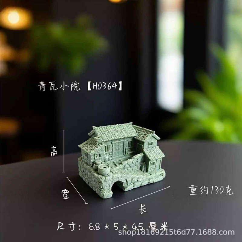 mô hình nhà tranh, xưa bằng đá decor tiểu cảnh,terrarium,non bộ