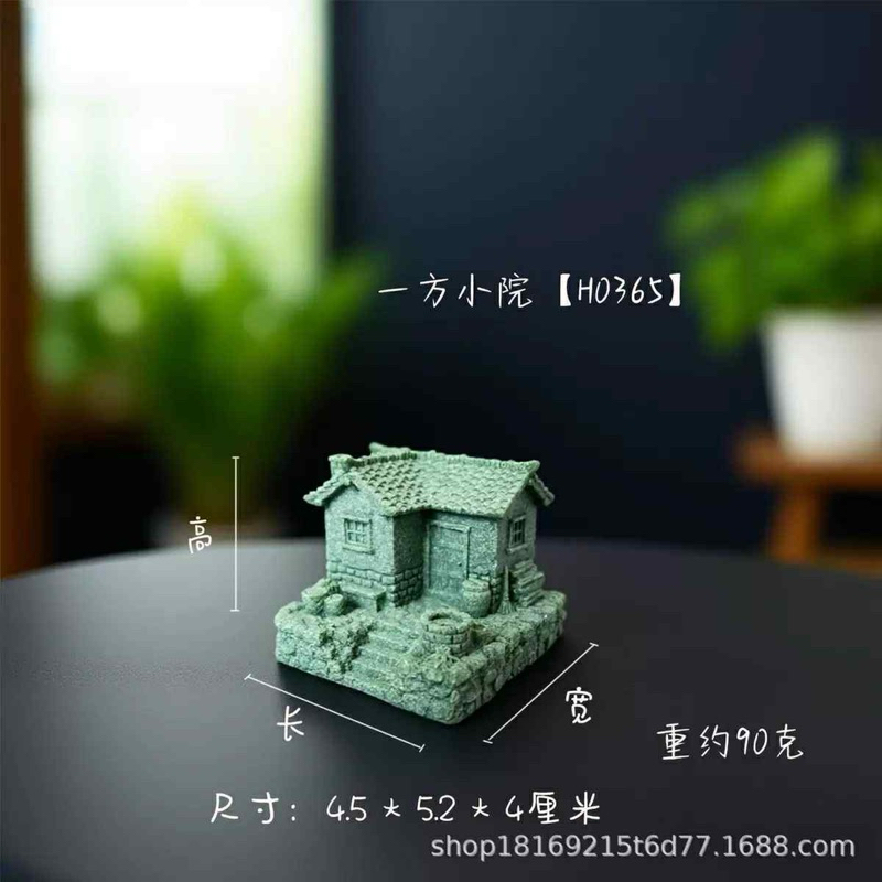 mô hình nhà tranh, xưa bằng đá decor tiểu cảnh,terrarium,non bộ