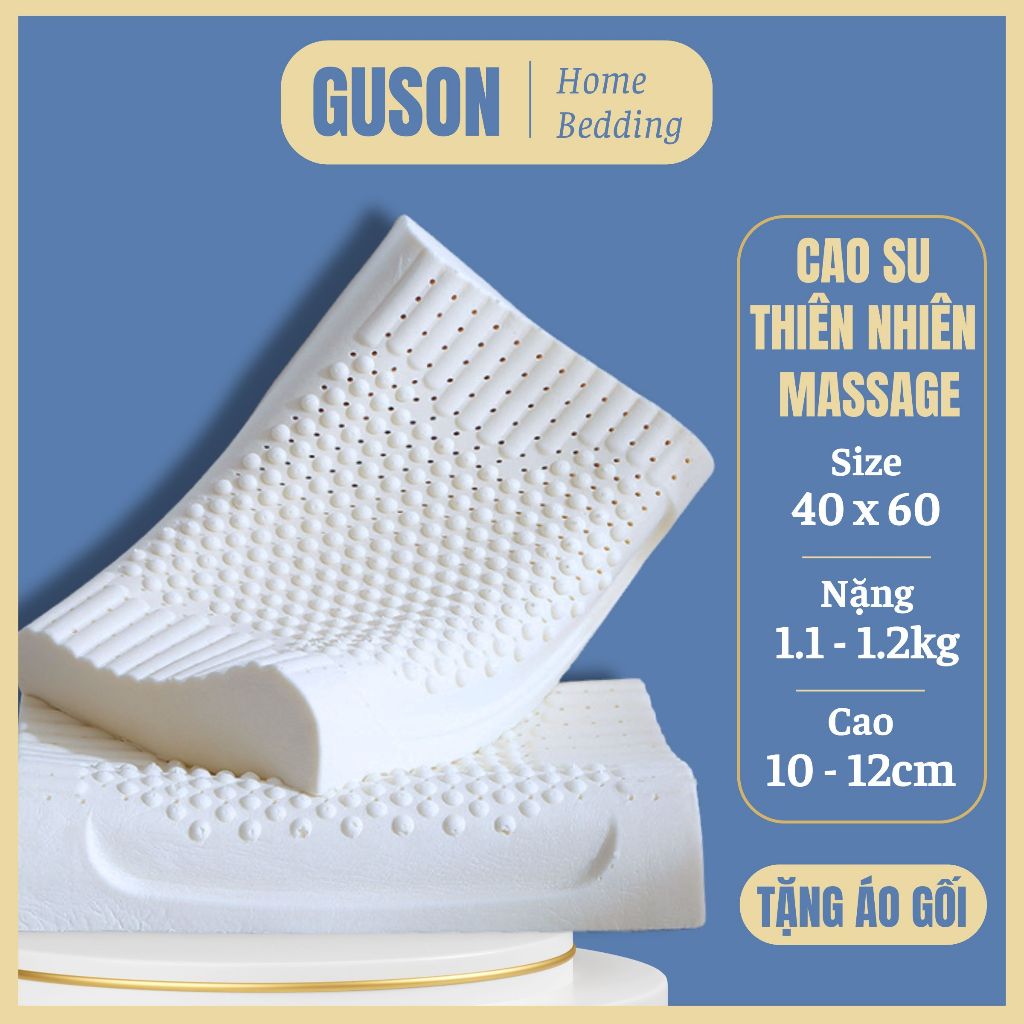 GUSON Gối cao su thiên nhiên massage cổ, giảm đau cổ vai gáy, lưu thông máu, giảm ngủ ngáy