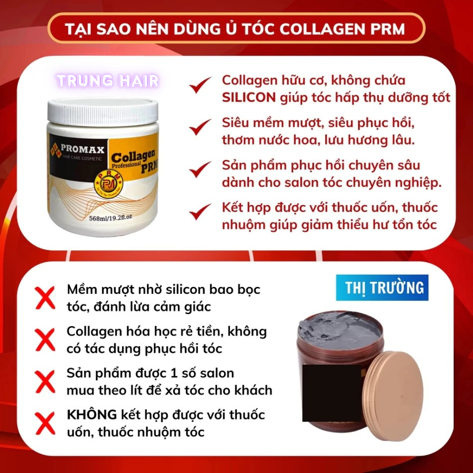 Kem ủ tóc Collagen PRM phục hồi tóc hư tổn chuyên sâu tại nhà giúp tóc chắc khỏe, mềm mượt