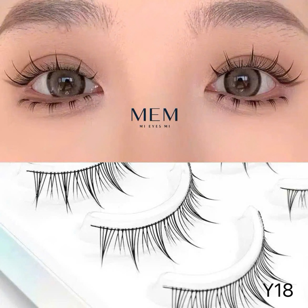 Lông mi giả mi búp bê gân trong MEM cao cấp gân mềm mỏng, siêu nhẹ và có độ cong sẵn Mã: Y18