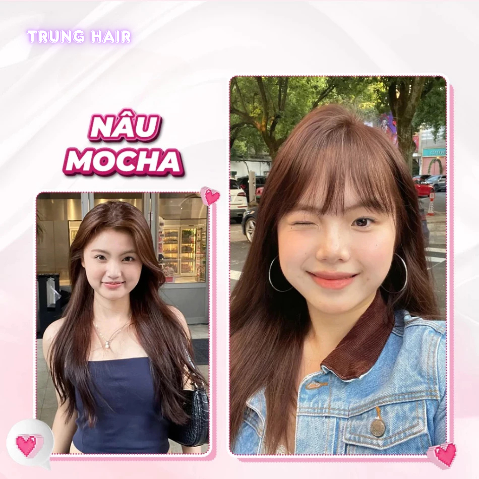 Thuốc nhuộm tóc NÂU MOCHA, NÂU LẠNH không tẩy, lên từ nền đen, tặng kèm trợ nhuộm| Trunghair