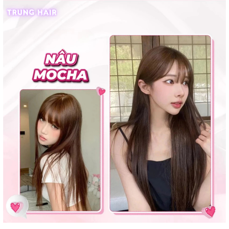 Thuốc nhuộm tóc NÂU MOCHA, NÂU LẠNH không tẩy, lên từ nền đen, tặng kèm trợ nhuộm| Trunghair