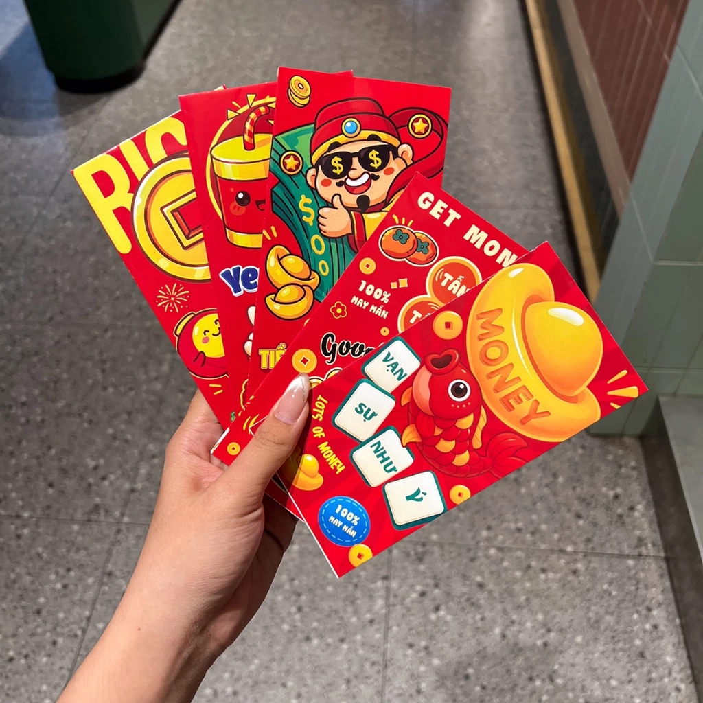 Bao Lì Xì ⚡ Combo 100 Bao Lì Xì Tết 2026 Bính Ngọ Tổng Hợp đủ Mẫu