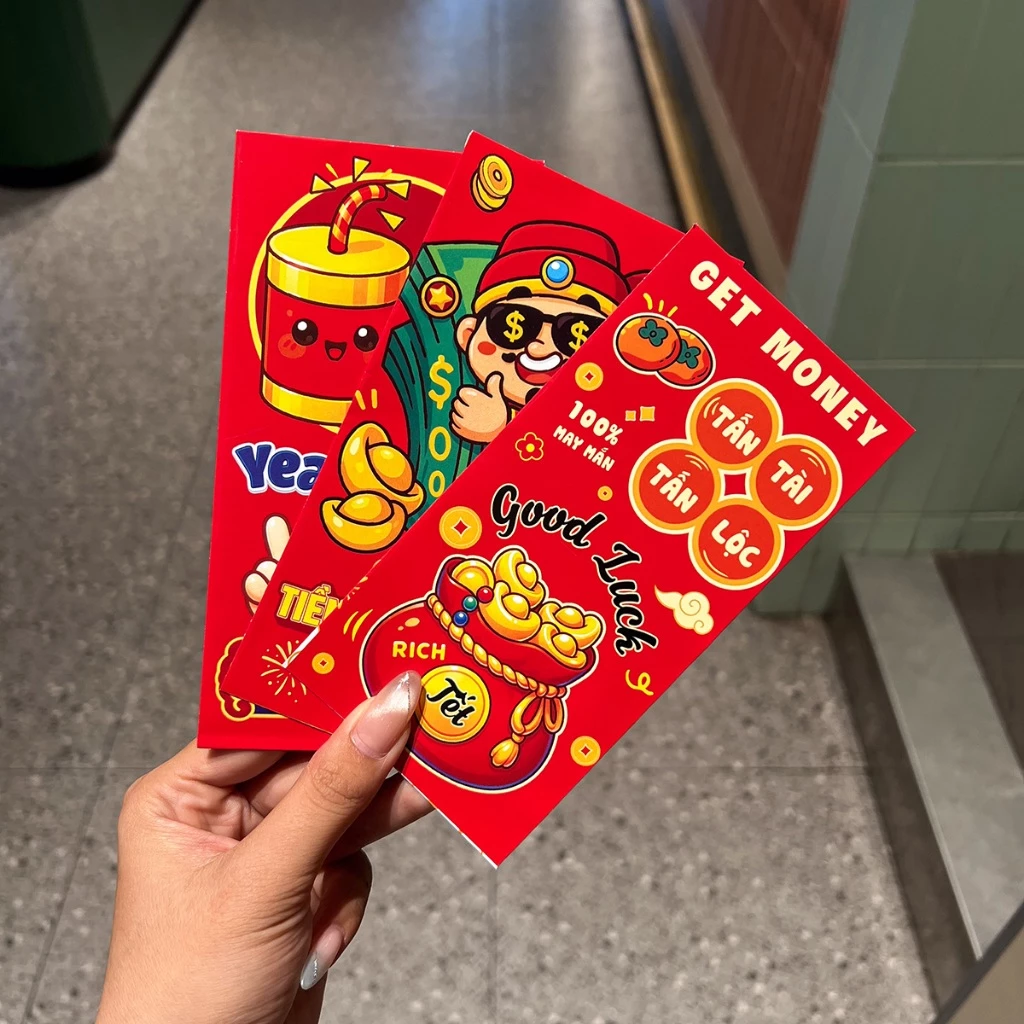 Bao Lì Xì ⚡ Combo 100 Bao Lì Xì Tết 2026 Bính Ngọ Tổng Hợp đủ Mẫu