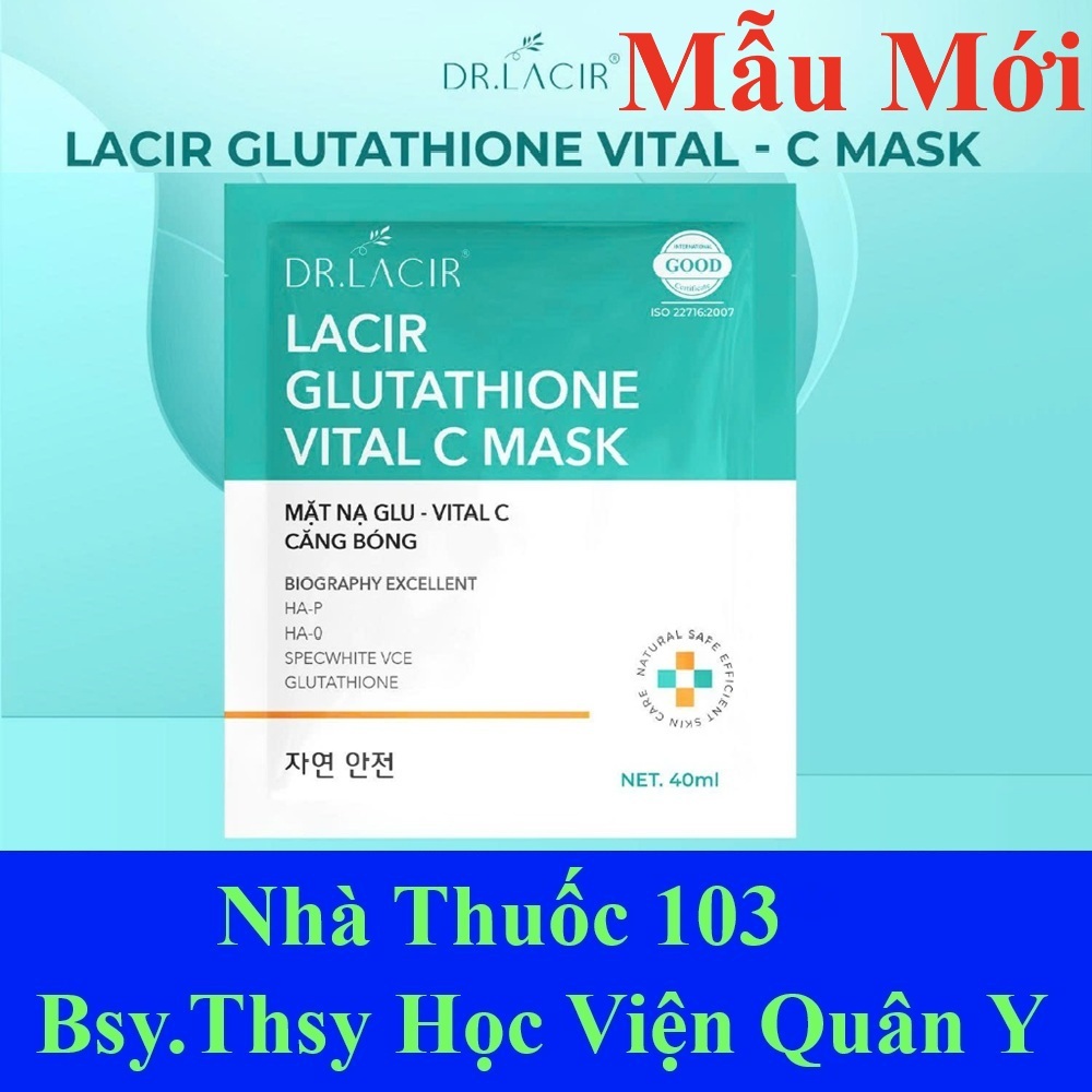 [6 MIẾNG] Mặt Nạ Thủy Tinh Căng Bóng Glutathione Drlacir dr lacir,glu aquaring glass mask