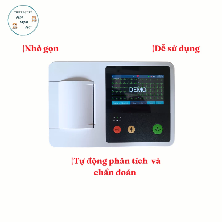 Máy đo điện tim ECG 3 kênh HEALICOM - Màn hình cảm ứng