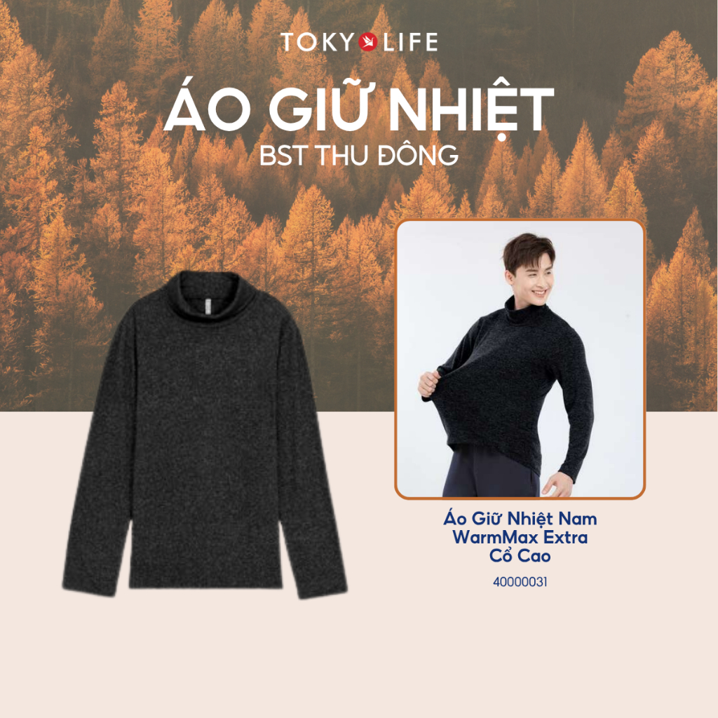 Áo giữ nhiệt nam WarmMax Extra cổ lọ 14cm TOKYOLIFE 40000031 | Shopee ...
