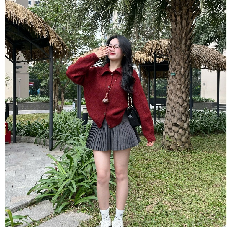 Áo Cardigan Len Cổ Bẻ Cài Cúc Trơn Joolate dáng Basic len cao cấp mềm mịn 556 P11