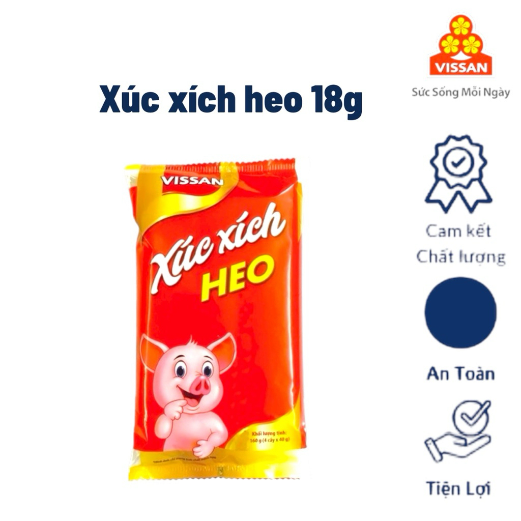 Vissan Combo 5 Gói Xúc Xích Heo 90g ( 5 cây x 18g ) Date Mới