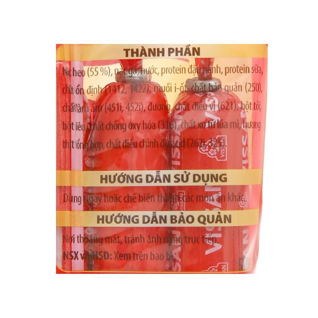 Vissan Combo 5 Gói Xúc Xích Tiệt Trùng Heo 160g ( 4 cây x 40g ) date mới