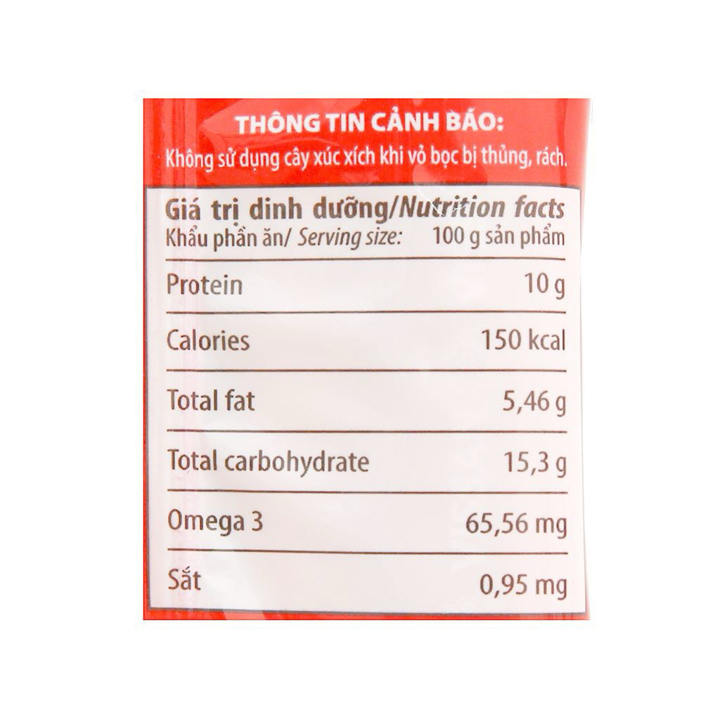 Vissan Combo 5 Gói Xúc Xích Tiệt Trùng Heo 160g ( 4 cây x 40g ) date mới