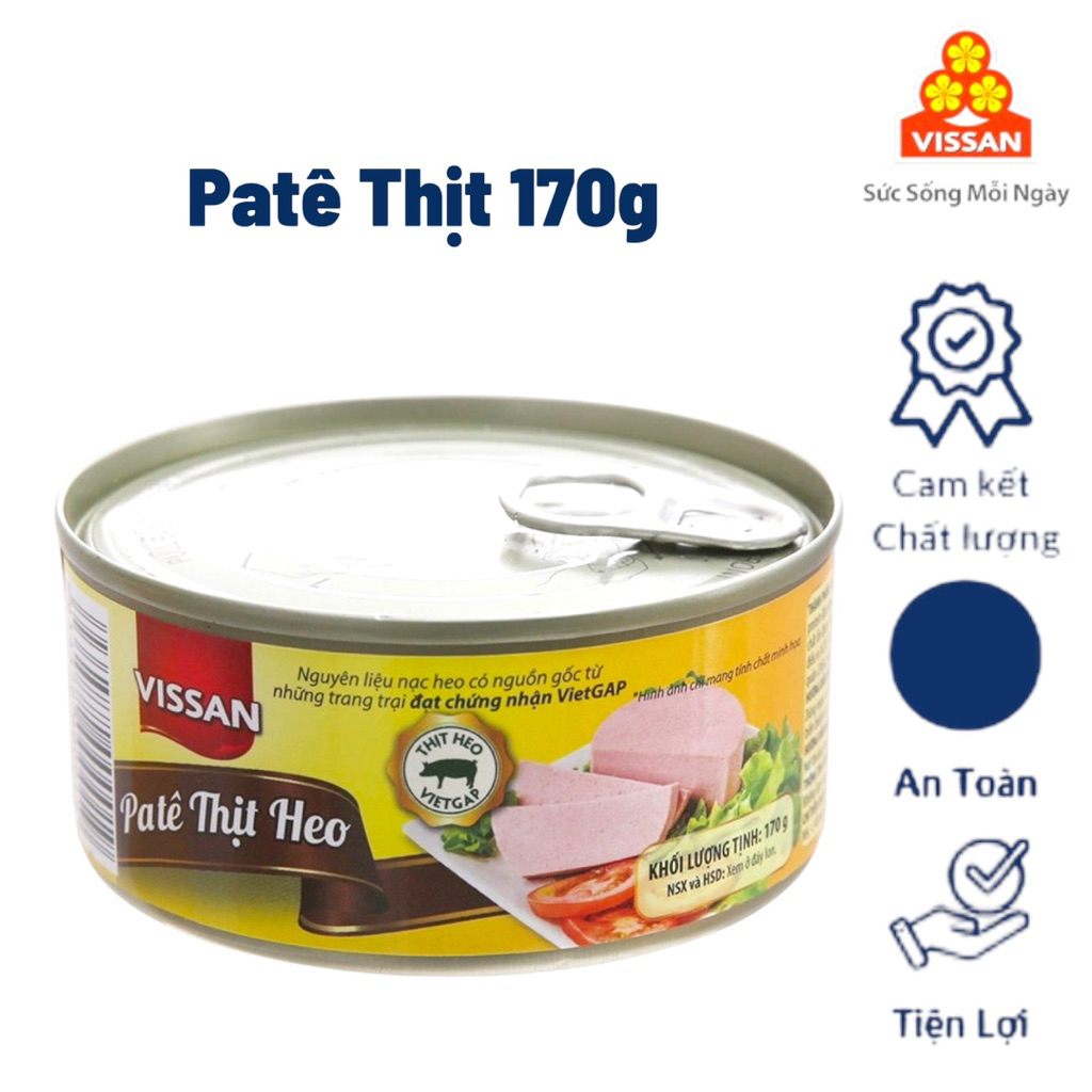 Vissan Combo 5 hộp Pate Thịt Heo Lonin 170g Chính Hãng / Date 2029