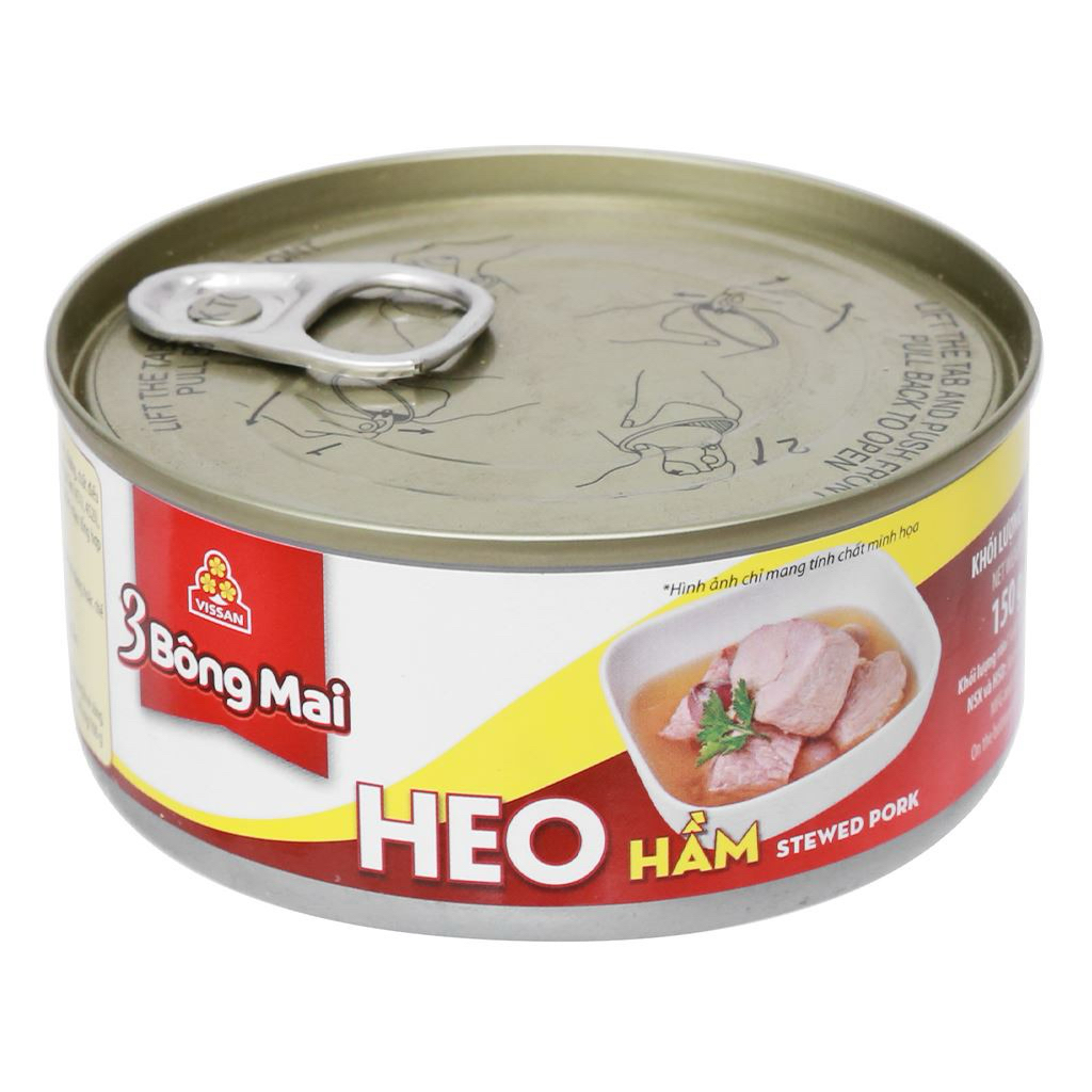 [ DATE MỚI NHẤT ] Vissan Combo 10 Hộp Heo Hầm 3 Bông Mai 150g Chính Hãng Date 2029