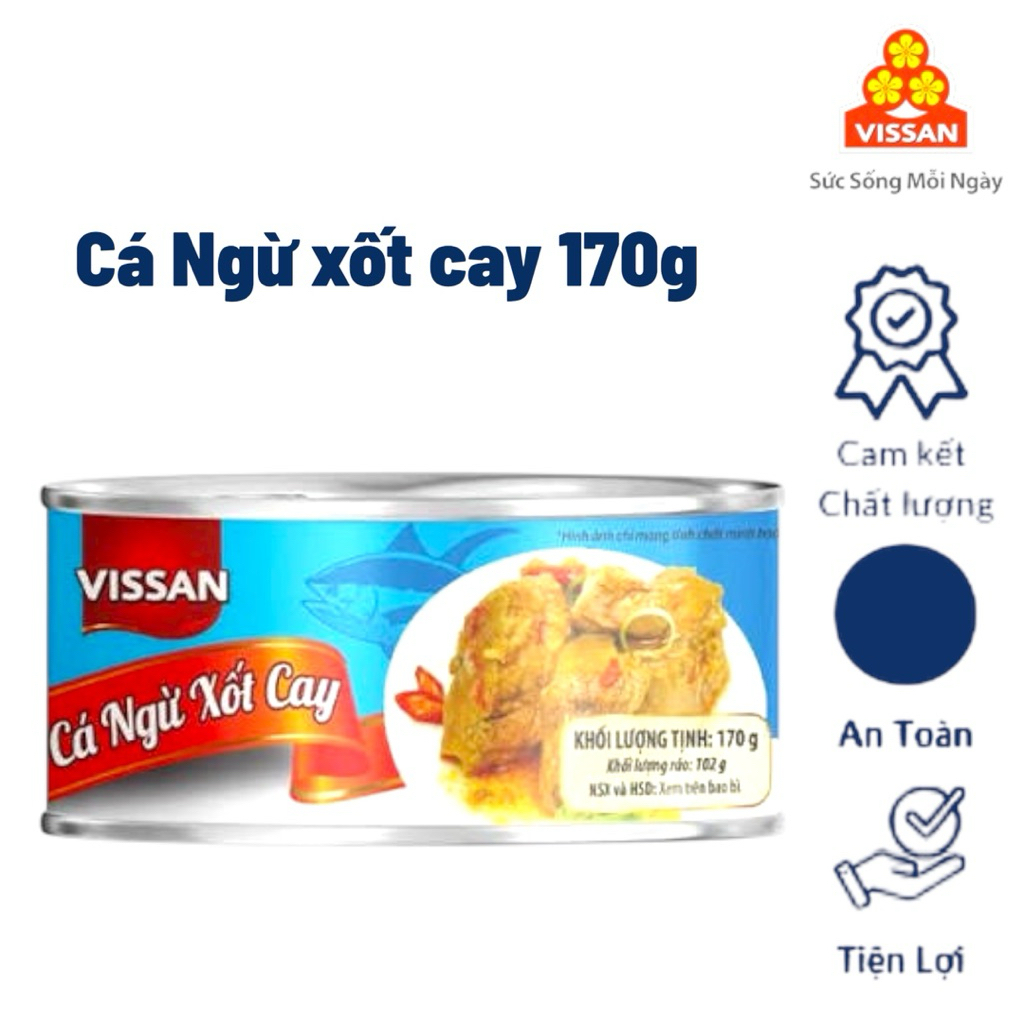 Vissan Combo 5 Hộp Cá Ngừ Xốt Cay 170g Chính Hãng, Date Mới