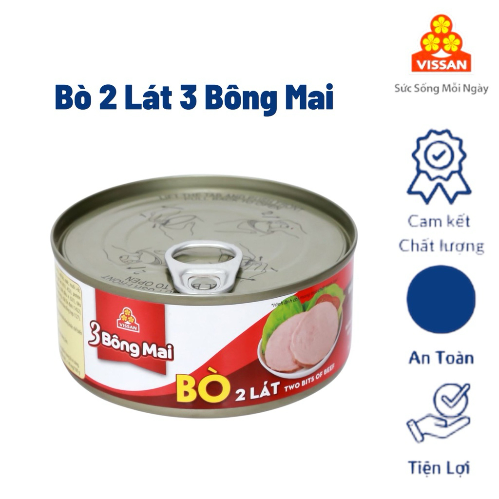 Vissan Combo 10 hộp Bò 2 Lát 3 Bông Mai 150g Chính Hãng Date 2029