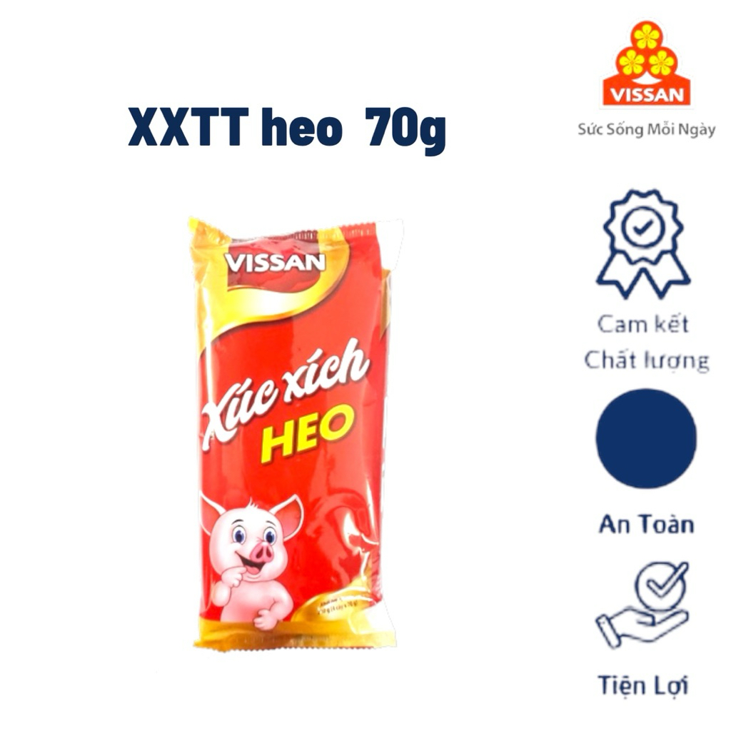Vissan Combo 3 Xúc Xích Tiệt Trùng Heo 70g Gói 280g Chính Hãng, Date Mới Nhất