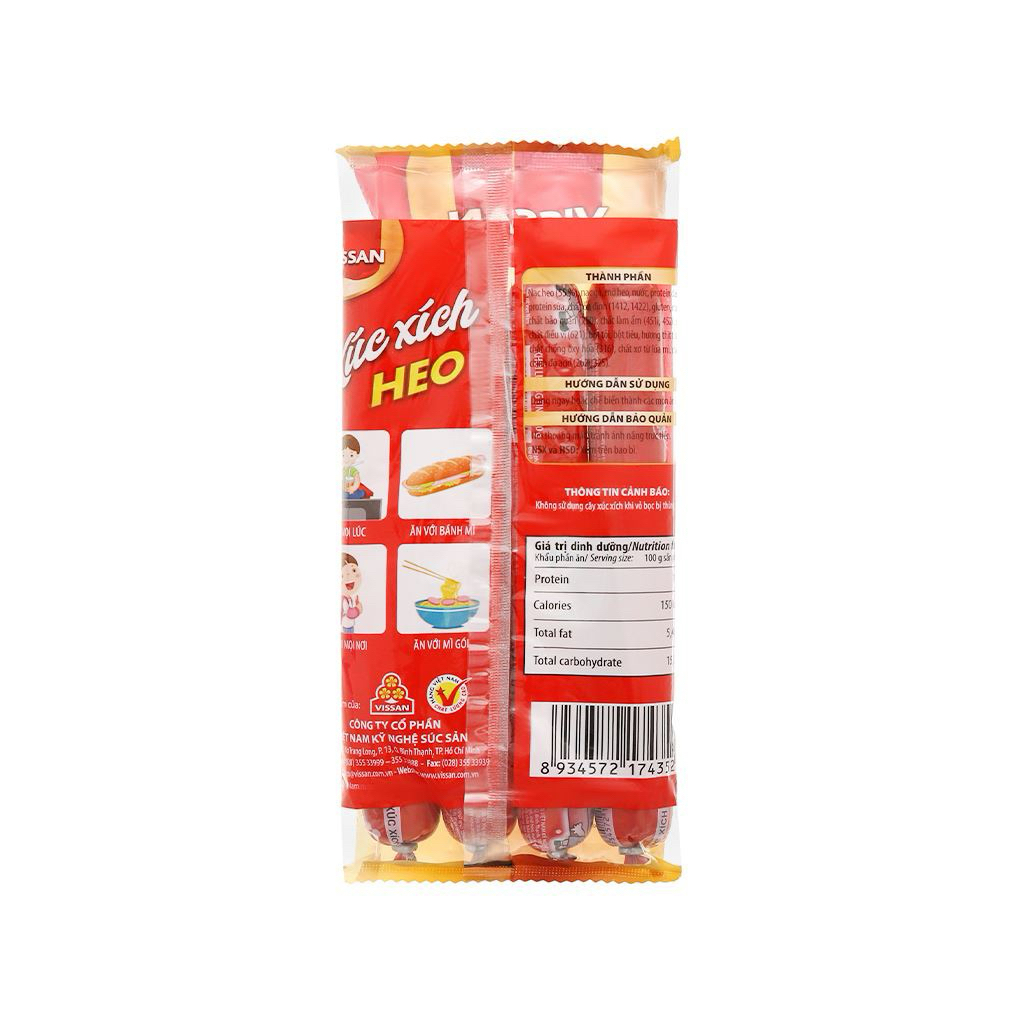 Vissan Combo 5 Gói Xúc Xích Tiệt Trùng Heo 70g (280g/gói x 4cây) Date Mới