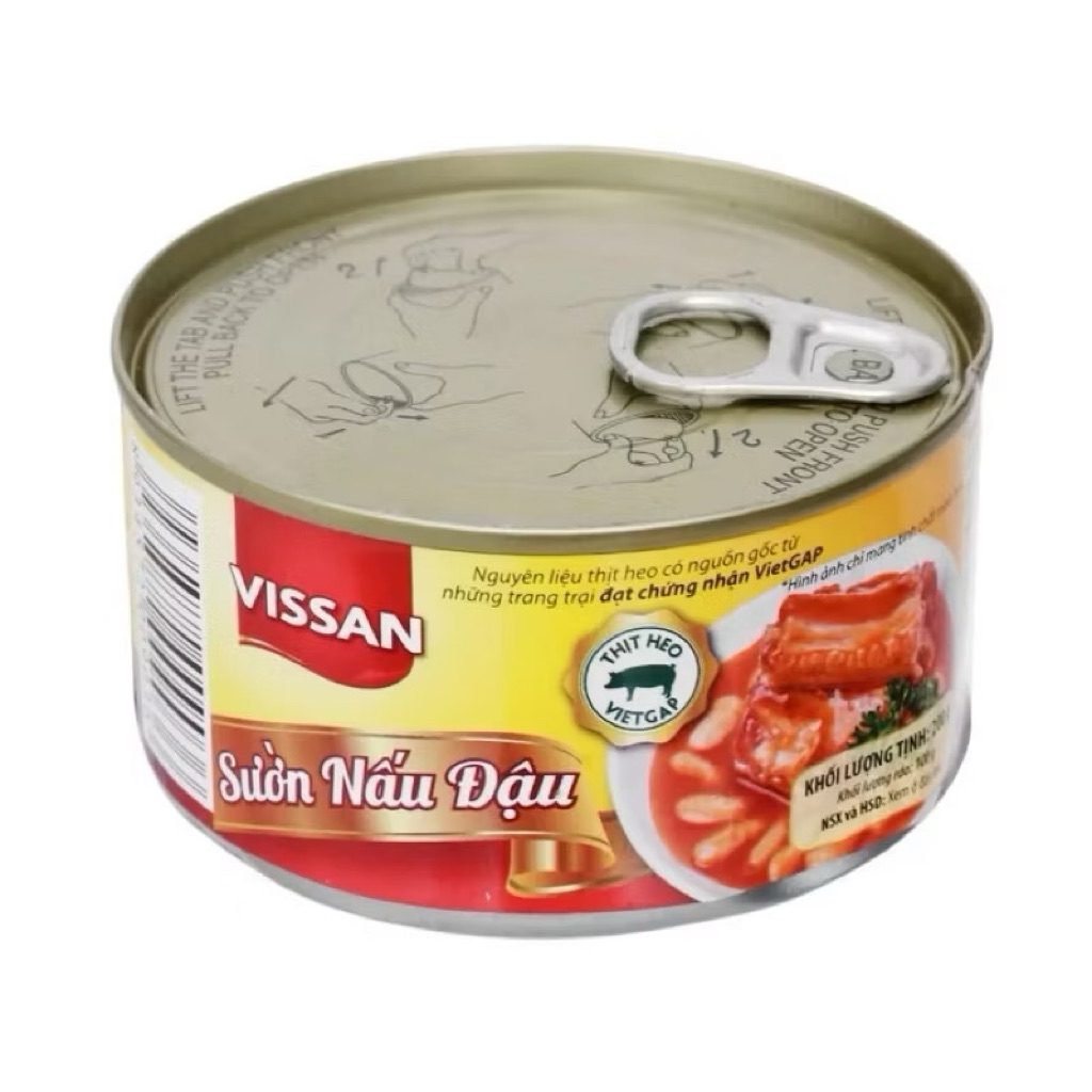Vissan Combo 10 hộp Sườn Nấu Đậu 170g Chính Hãng Date 2029