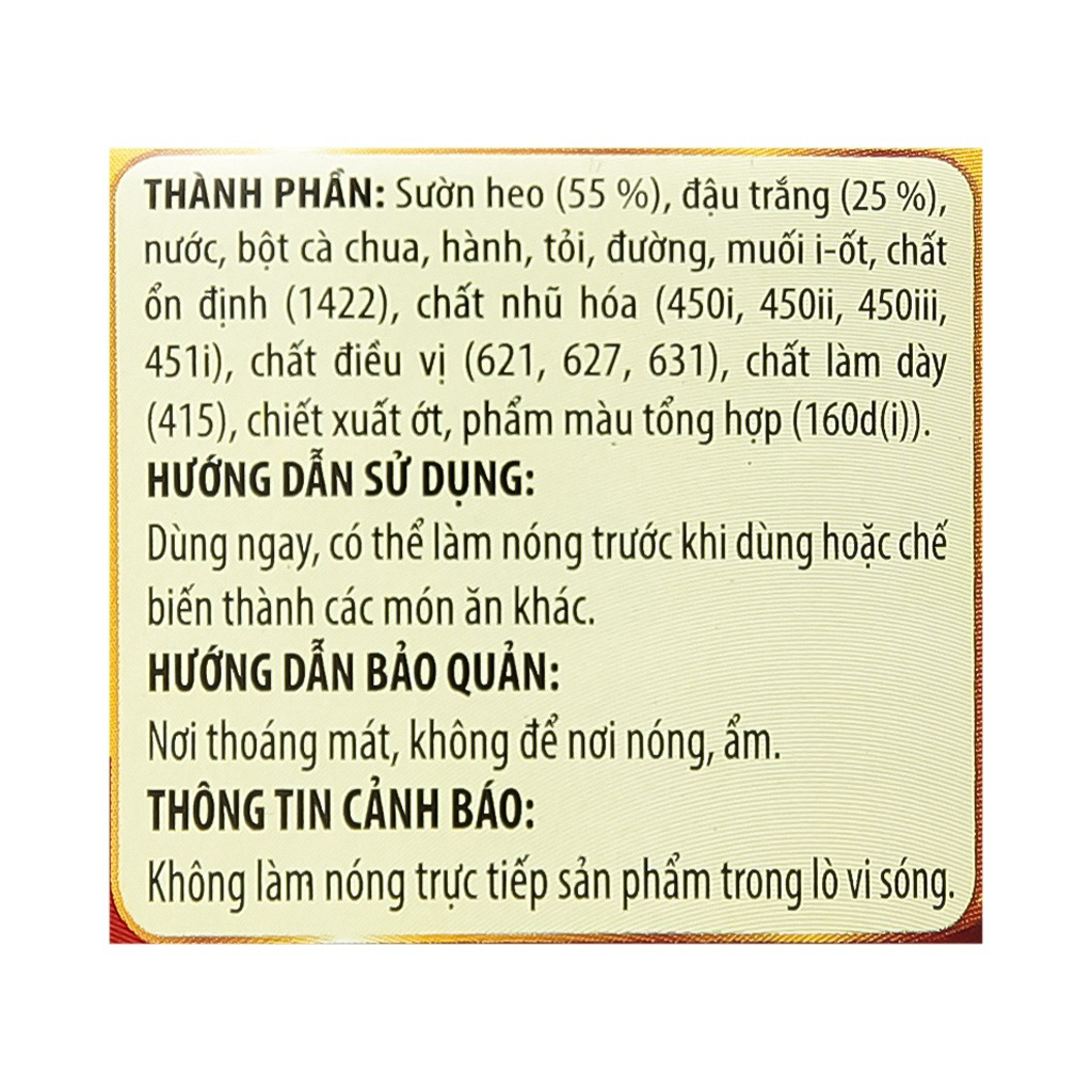 Vissan Combo 10 hộp Sườn Nấu Đậu 170g Chính Hãng Date 2029