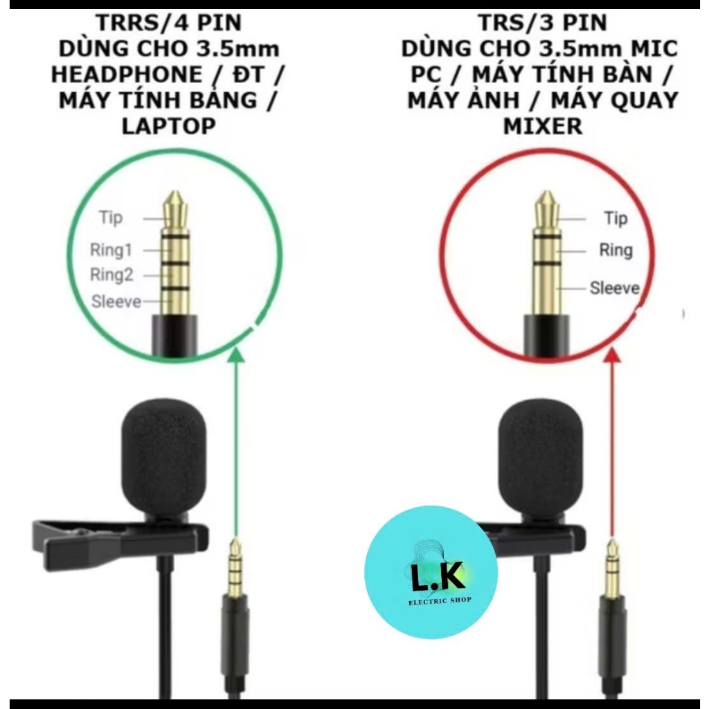 Mic Micro Đàm Thoại Thu Âm Jack 3.5mm TRS TRRS Ghi Âm Quay Video Học Online Họp Trợ Giảng Điện Thoại Máy Tính Laptop NTL | BigBuy360 - bigbuy360.vn