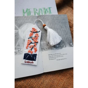 BOOKMARK CẢNH NHẬT BẢN TẶNG KÈM BUỘC TÓC THÊU MERAKI HANDMADE