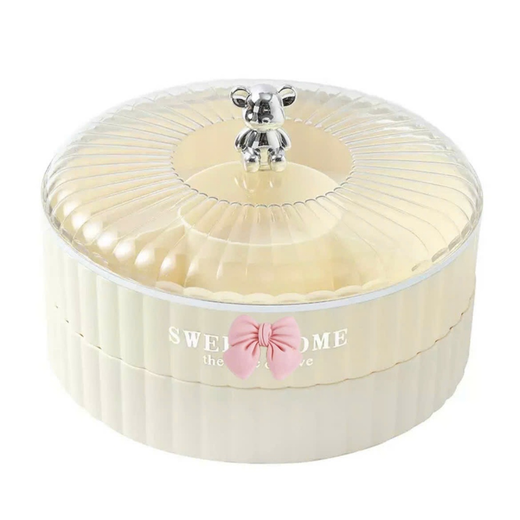 Khay Đựng Mứt Tết Bánh Kẹo Tết Nhựa 3 Tầng 2 Tầng Có Ngăn Trong Suốt Tiện Lợi