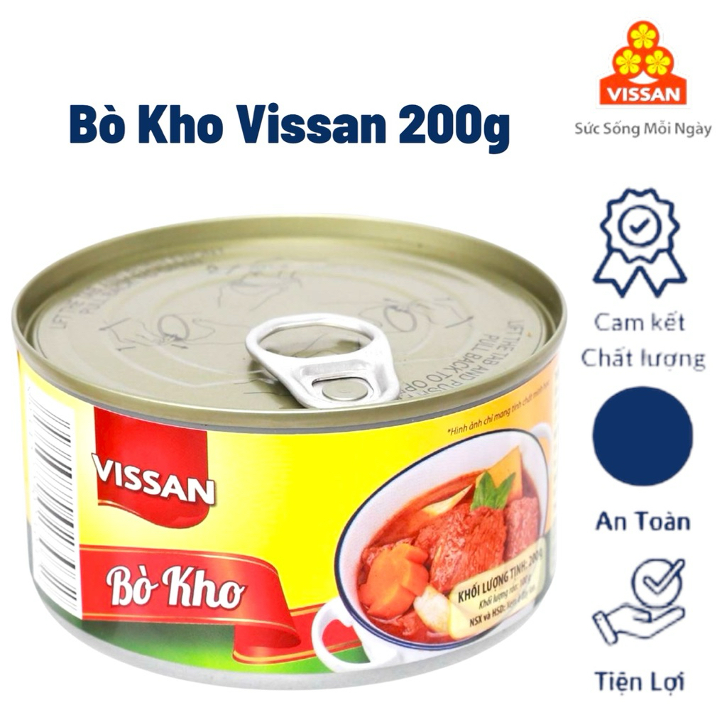 Vissan Combo 4 hộp Bò Kho Vissan 200g Chính Hãng Date 2029